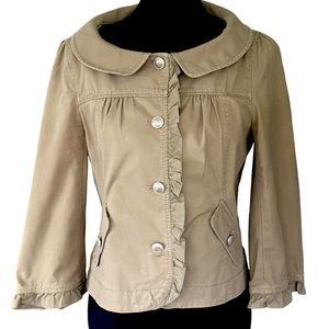 Anne Taylor Loft Tan Lightweight Jacket/Blazer Size Medium